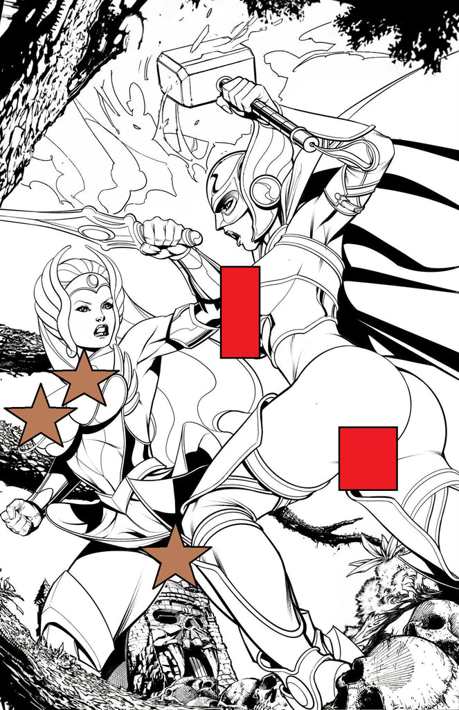 She-Ra VS Thor INKS -- Widow Vs Kitana
