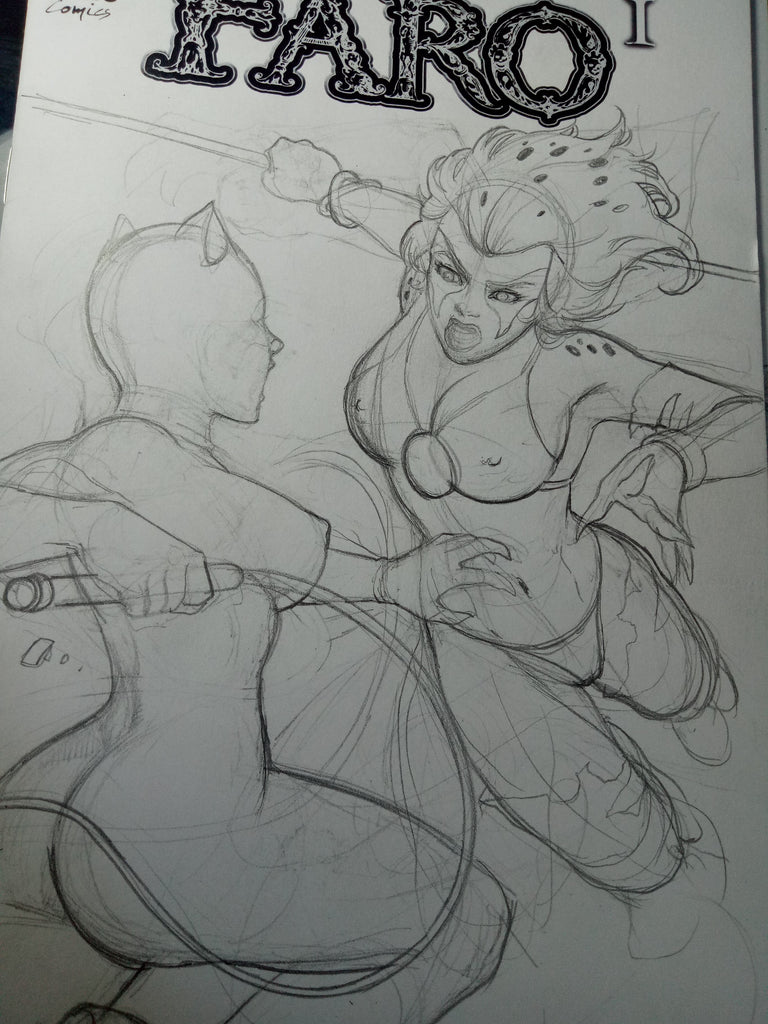 Cheetara V Catwoman Sketches -- SLAVE MAGIK INKS -- Yeezus Heist!