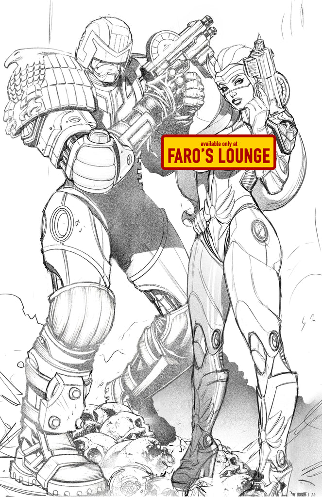 Robo-Dredd & She-Ra Sketch -- Motor City Regality