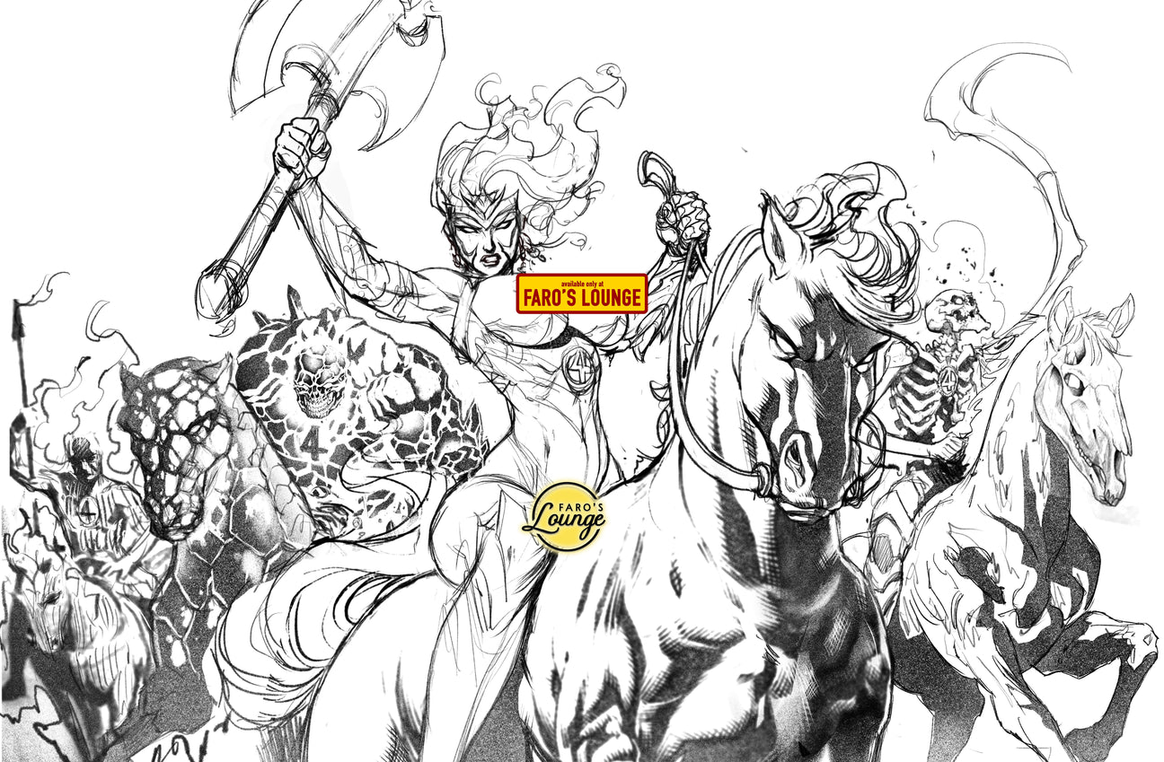 Fantastic Four Horsemen -- 1st Varese Sketch -- All that's missing is Heads & Spikes