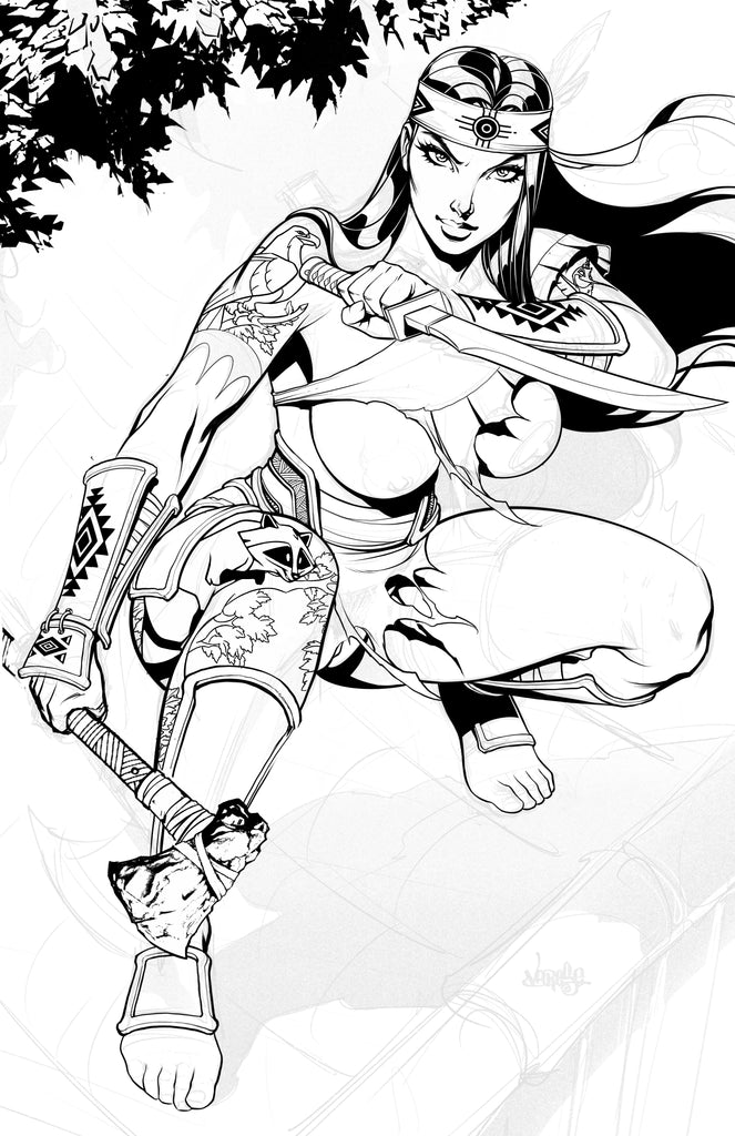 A preview of Next Month's YAKUZA POCAHONTAS -- Some Blank Harley Sketches as well!