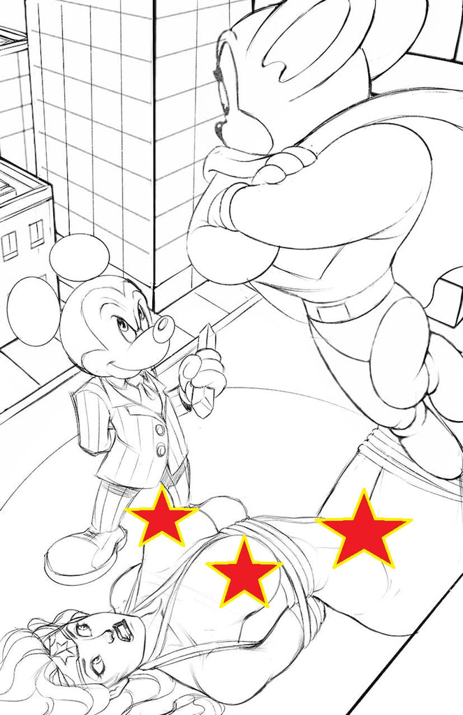 Mickey Mouse Vs Mighty Mouse Sketches -- Another Poker Tease