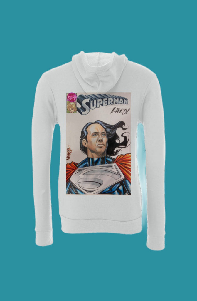 Superman Lives -- Nic Cage Sponge Fleece Full-Zip Hoodie