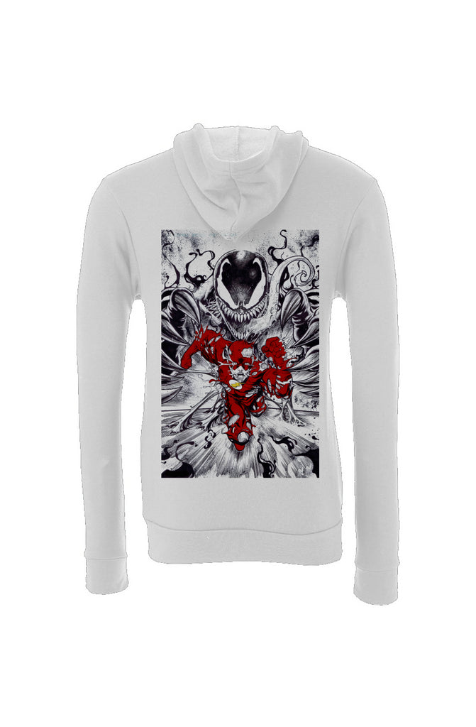 Venom Vs Flash -- Sponge Fleece Full-Zip Hoodie -- DC V Marvel