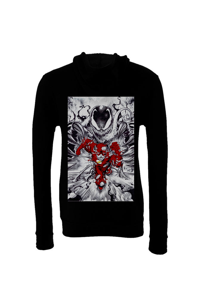 Venom Vs Flash -- Sponge Fleece Full-Zip Hoodie -- DC V Marvel