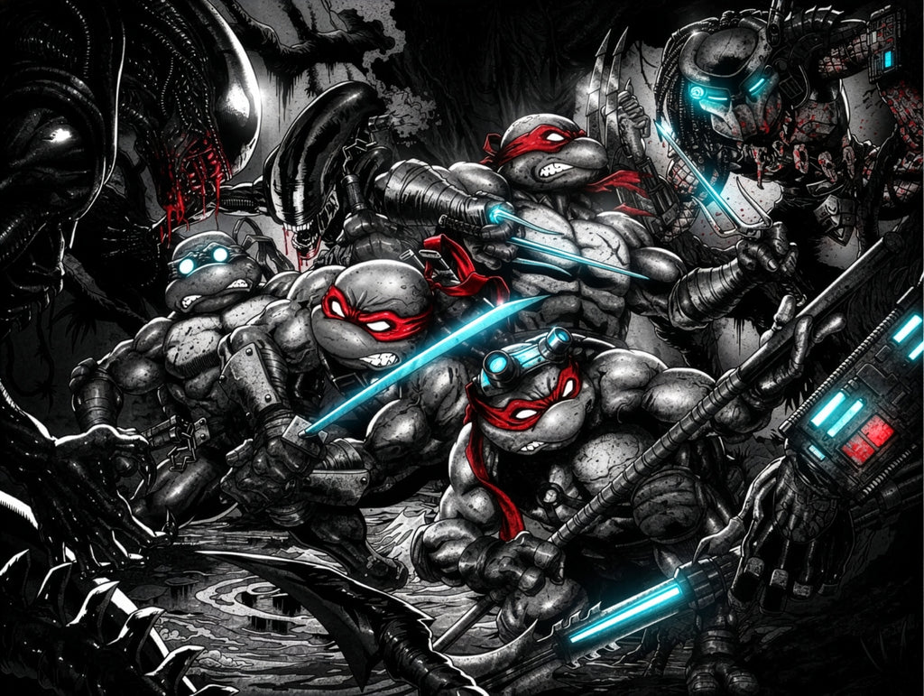 TMNT vs Aliens & Predator | 32 Art Generations Digital Download – Faro ...