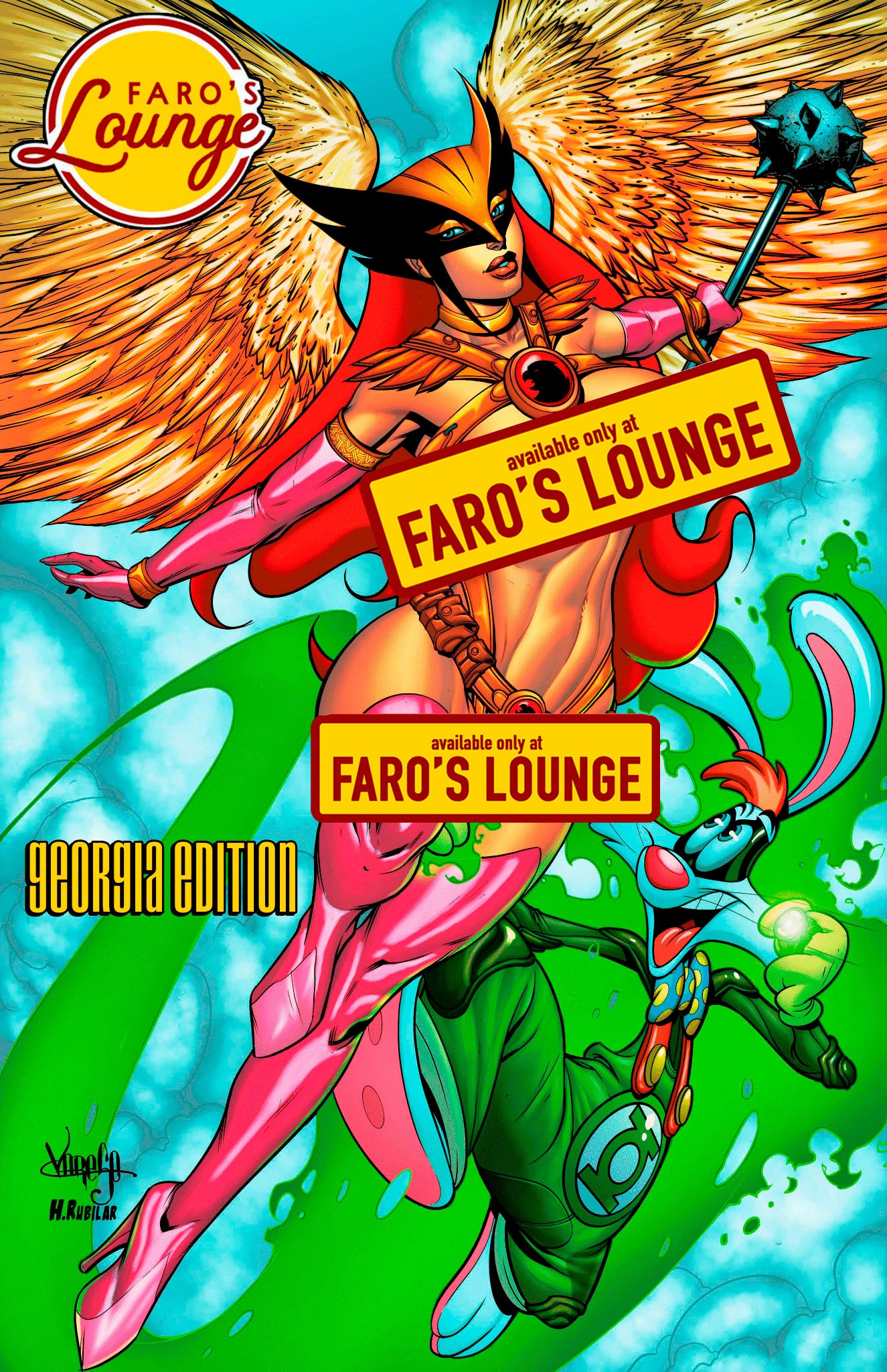 Georgia - American Safari Sketchbook - Hawkgirl Jessica Rabbit & Green Lantern